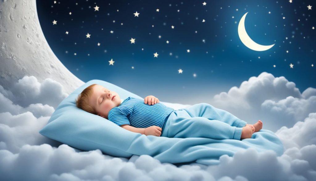 Sleeping child under the moon