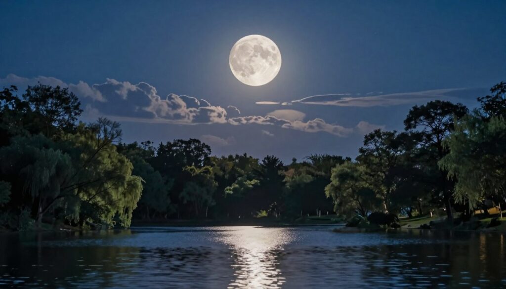 A serene night landscape capturing the Third Quarter Moon in its phase, illuminating a tranquil scene that embodies the essence of forgiveness. In the foreground, a calm lake reflects the moonlight, creating a shimmering pathway that guides the viewer's eye. The middle ground features silhouettes of lush, soft trees surrounding the lake, bathed in gentle silvery light. In the background, soft clouds drift lazily across a deep indigo sky speckled with stars. The atmosphere is peaceful, radiating warmth and a sense of renewal. The scene is softly illuminated, with a low angle to enhance the moon’s prominence and create a mystical feel. Emphasize a harmonious blend of nature and tranquility, inviting a reflective mood associated with the theme of reinforcing intentions. A serene night landscape capturing the Third Quarter Moon in its phase, illuminating a tranquil scene that embodies the essence of forgiveness. In the foreground, a calm lake reflects the moonlight, creating a shimmering pathway that guides the viewer's eye. The middle ground features silhouettes of lush, soft trees surrounding the lake, bathed in gentle silvery light. In the background, soft clouds drift lazily across a deep indigo sky speckled with stars. The atmosphere is peaceful, radiating warmth and a sense of renewal. The scene is softly illuminated, with a low angle to enhance the moon’s prominence and create a mystical feel. Emphasize a harmonious blend of nature and tranquility, inviting a reflective mood associated with the theme of reinforcing intentions.
